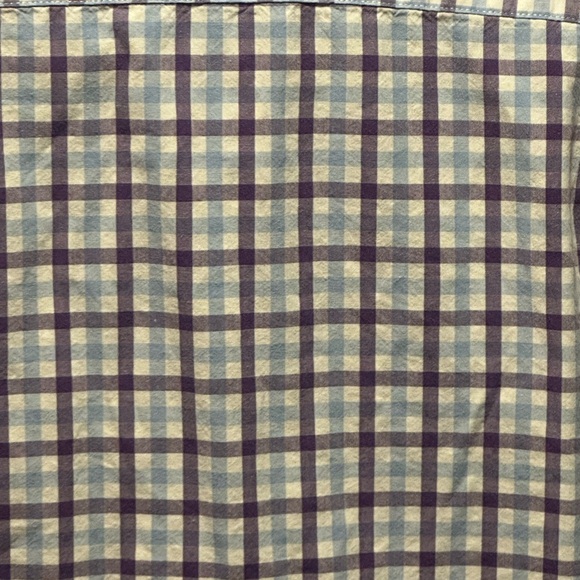 J Crew Men’s Slim Blue/Purple Check Button Down Size L - Picture 6 of 7